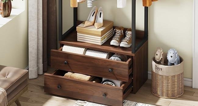 Clothes rack with 2 Drawers
