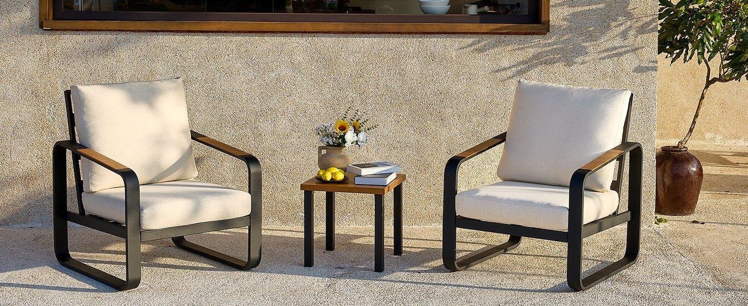 29.9" Wide Outdoor Patio Sofa, Modern Single Seat With Removable Cushions