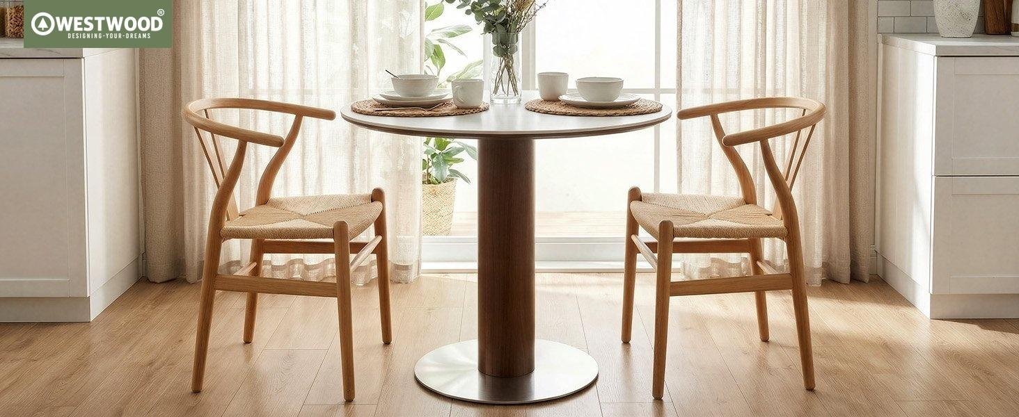 Modern Round Dining Table for 2-4 People