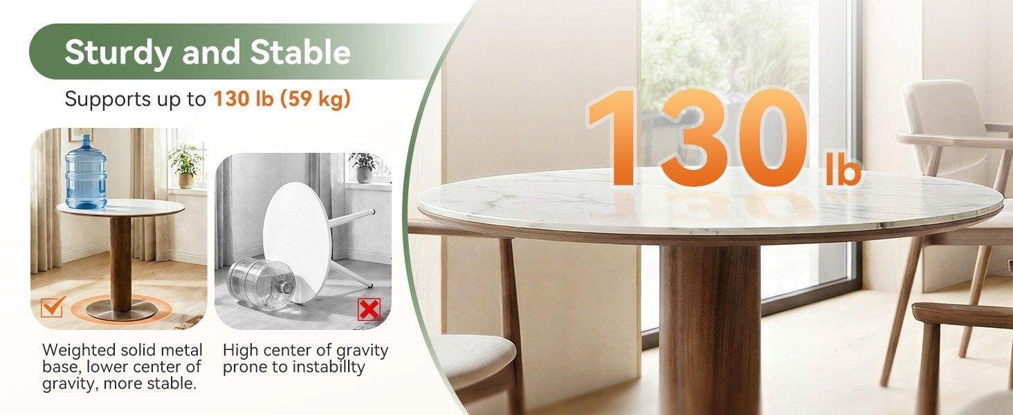 31.5" Small Round Dining Table with Sintered Stone Top