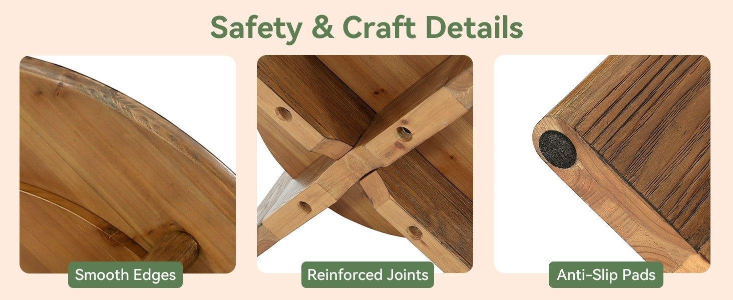 Featuring reinforced joints for enhanced durability and rounded edges for a smooth design, this center table is built to last.
