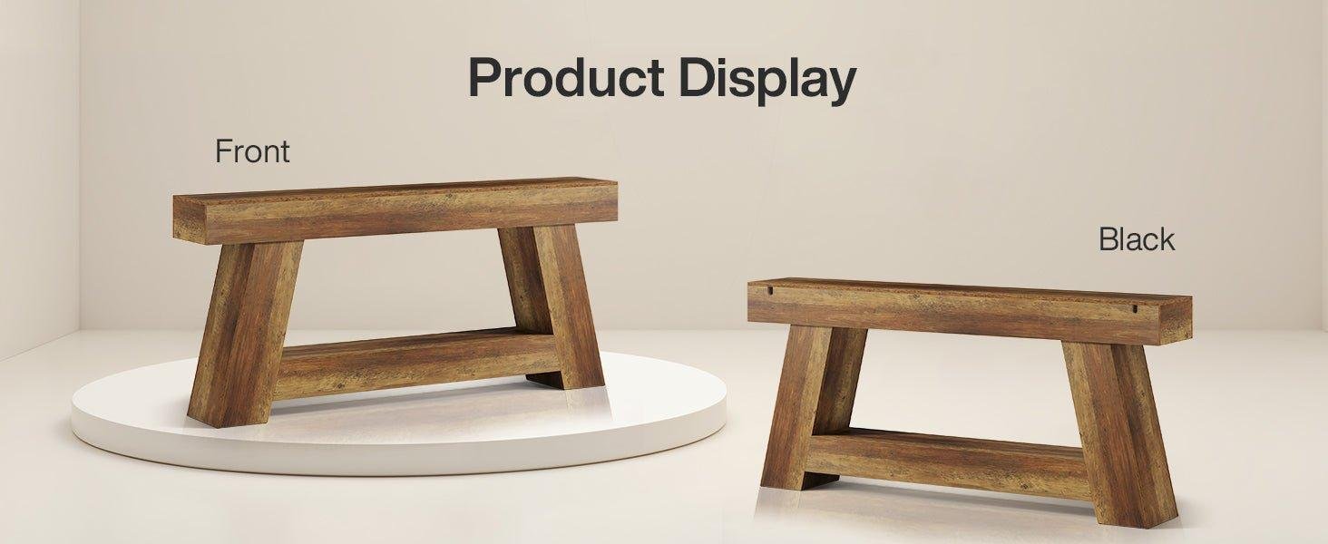 70.87" Console Table, Farmhouse 2-Tier Sofa Table with Open Storage Shelf