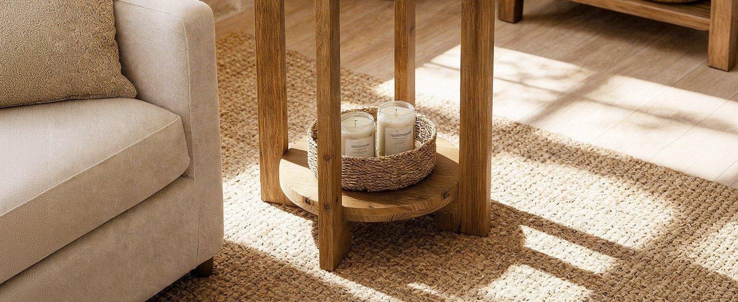 Westwood 2-Tier Round End Table, Wooden Accent Table