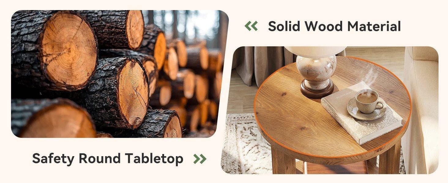 Westwood 2-Tier Round End Table, Wooden Accent Table