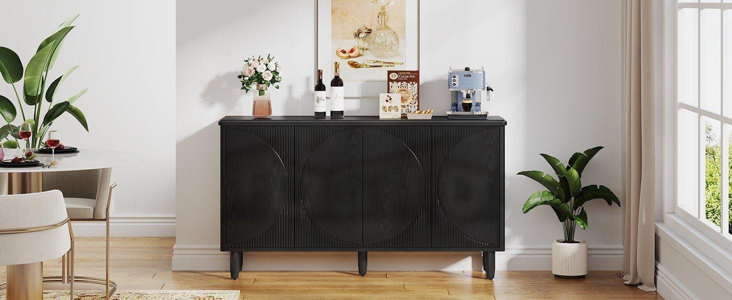59.4" Sideboard Buffet, Modern Credenza Storage Cabinet with Doors for Kitchen