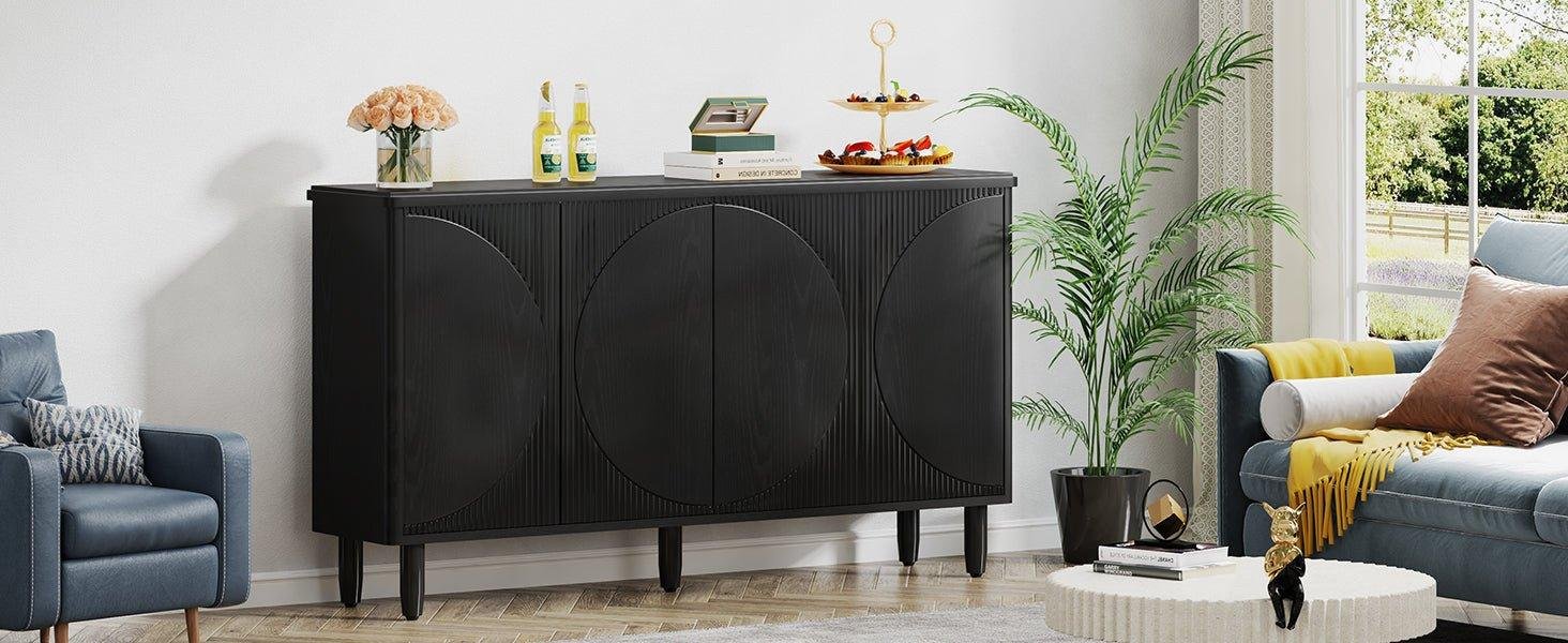 59.4" Sideboard Buffet, Modern Credenza Storage Cabinet with Doors for Kitchen