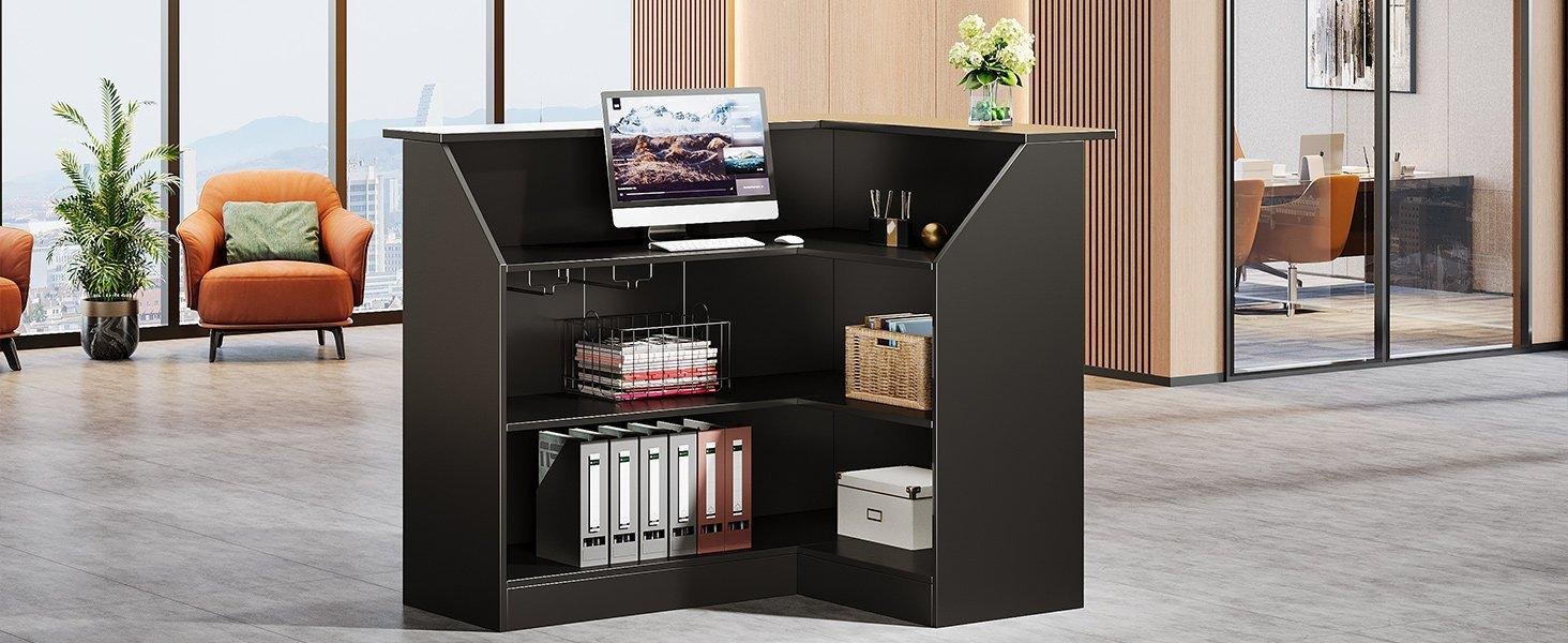 Multi-storage Reception Desk—Organize Files, Supplies Effortlessly