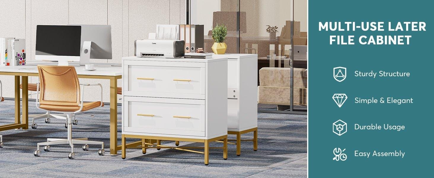 2-Drawer File Cabinet, Lateral Storage Cabinet Printer Stand