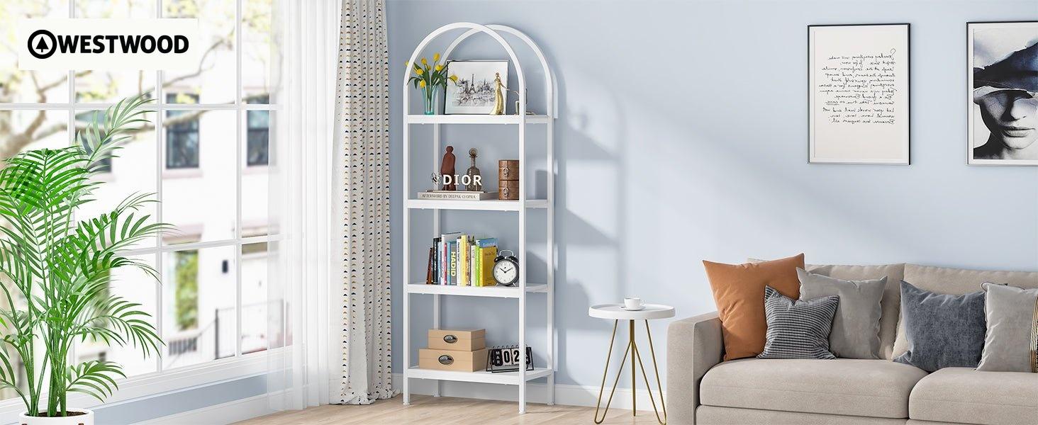 Westwood 4-Tier Arched Bookshelves/Bookcases for Small Space