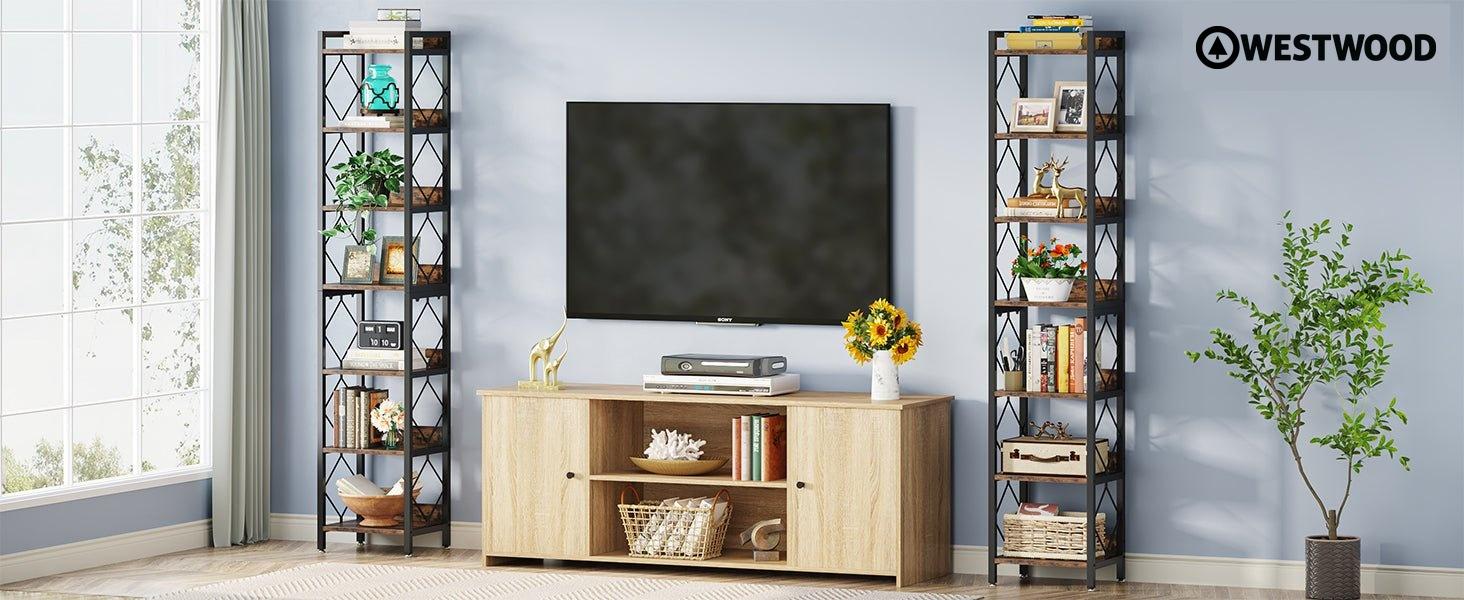 7-Tier Corner Shelf, 78.7" Narrow Bookshelf Corner Bookcase