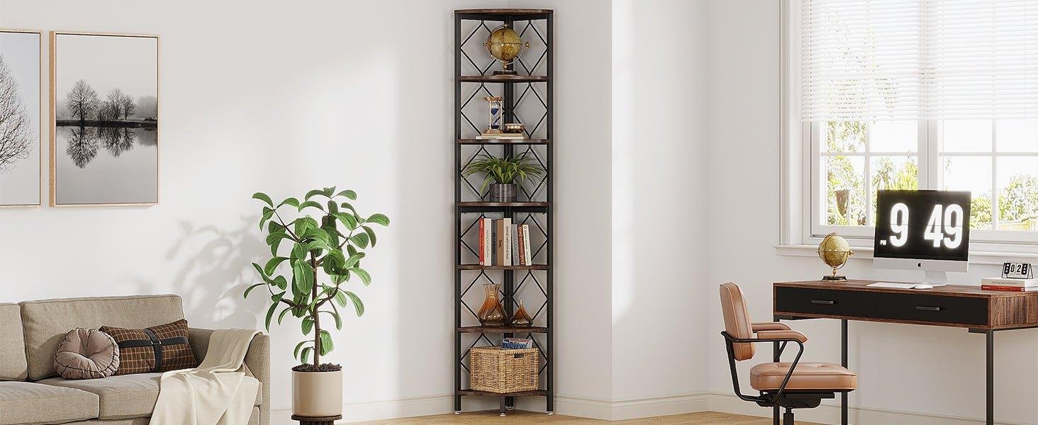 Industrial Corner Bookshelf is a stylish and practical addition to any home