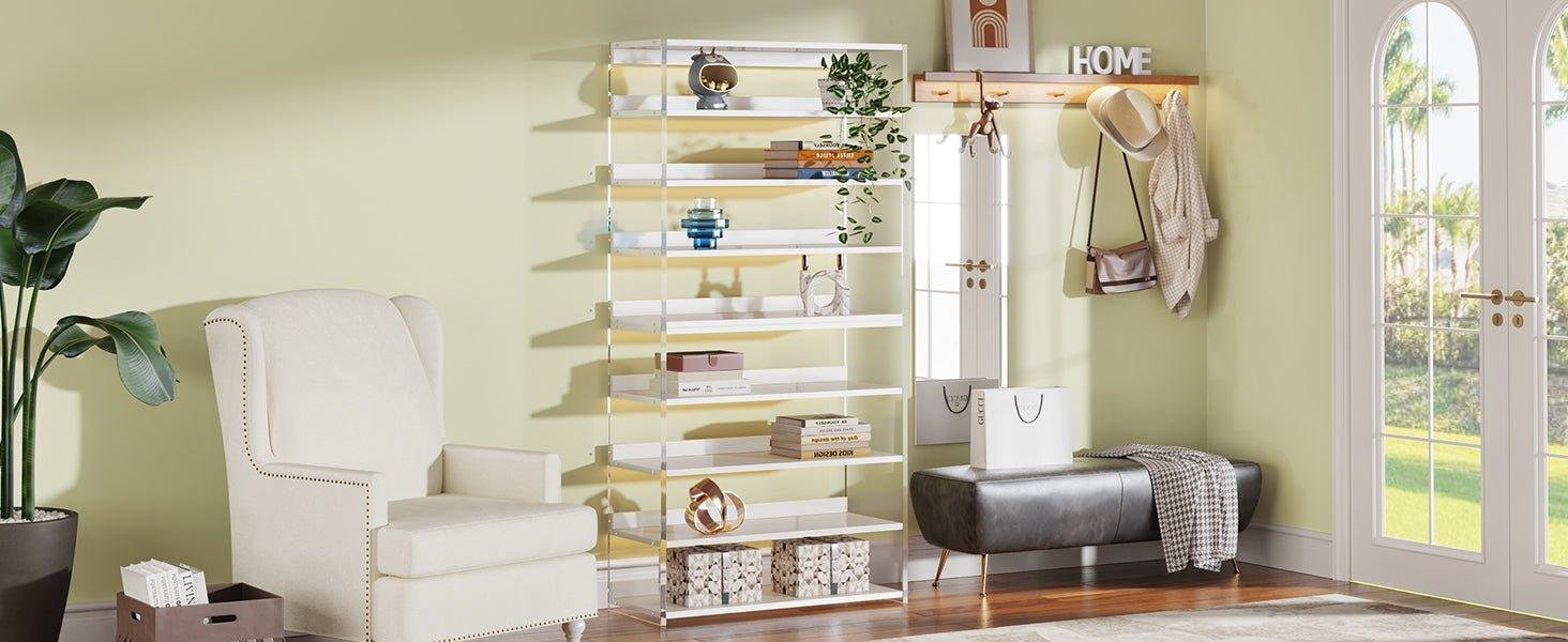 Westwood Modern Bookcase with Elegant Acrylic Side Panels