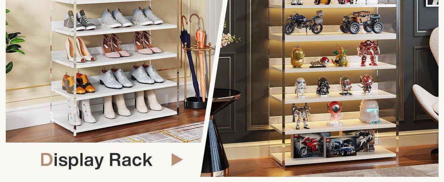 8-Tier Bookshelf, Acrylic Bookcase Storage Display Shelf
