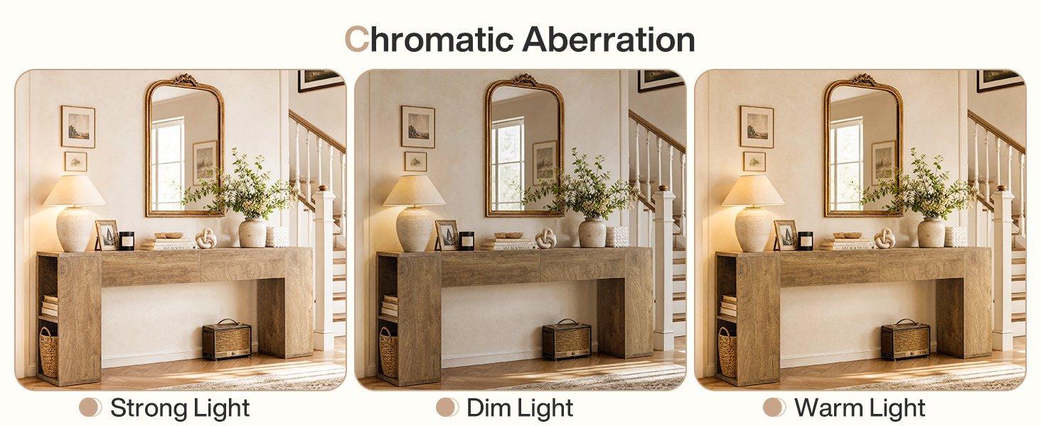 79" Long Console Table, Farmhouse Entryway Table with 2 Drawers and Side Storage Shelves