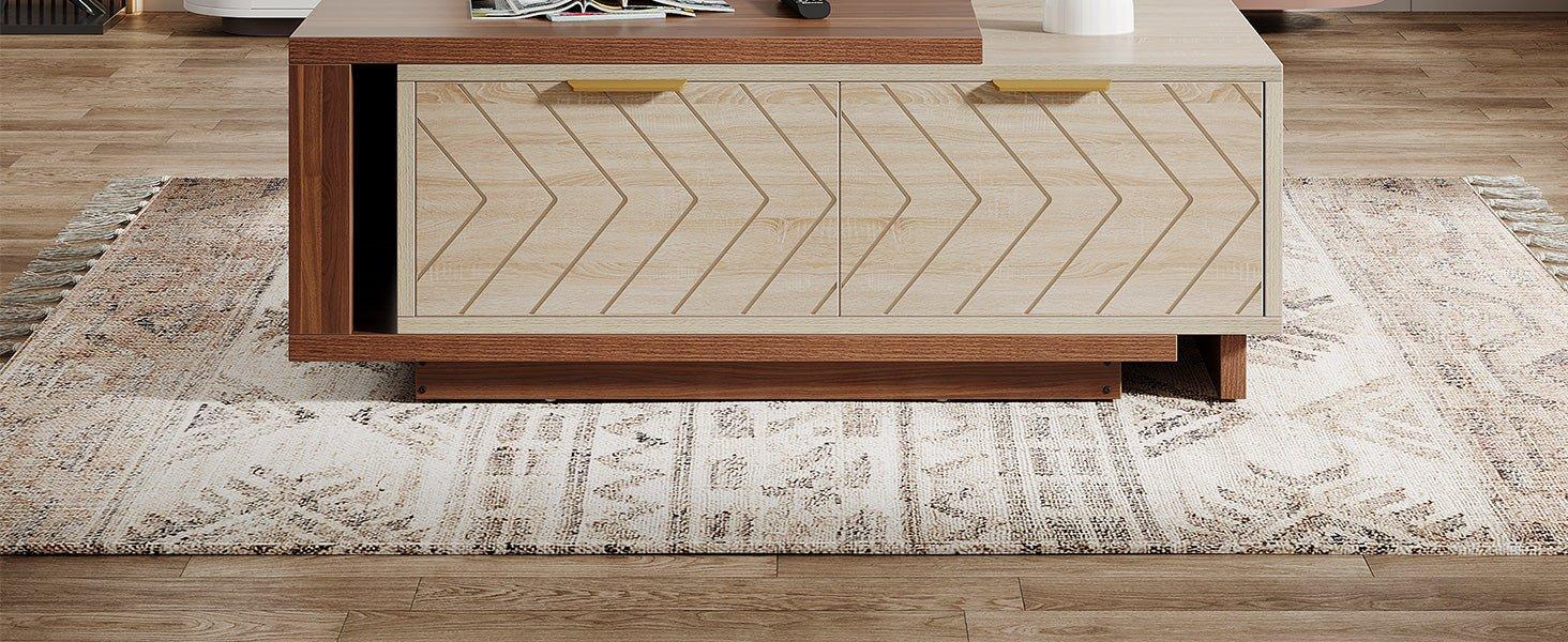 42"-65" Extendable Coffee Table with 2 Storage Drawers