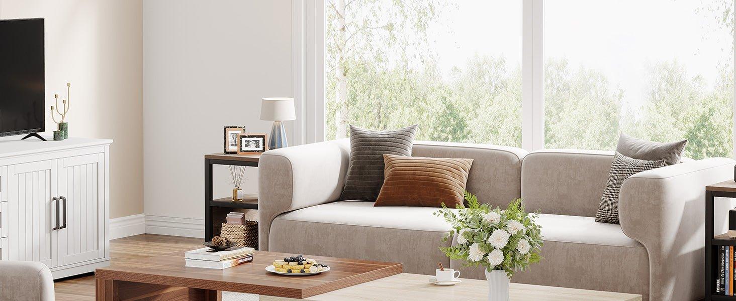 Expandable Dual-Tone Center Table with Sliding Tabletop