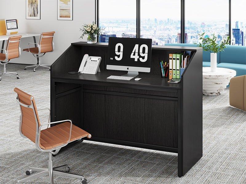 Reception Counter Desk with Shelves
