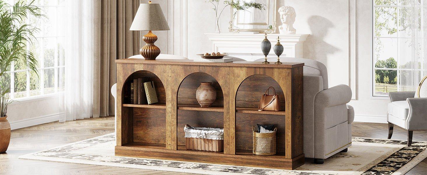 62.99“ Farmhouse TV Stand with Storage Cabinets, Media Console for Up to 65-Inch TV