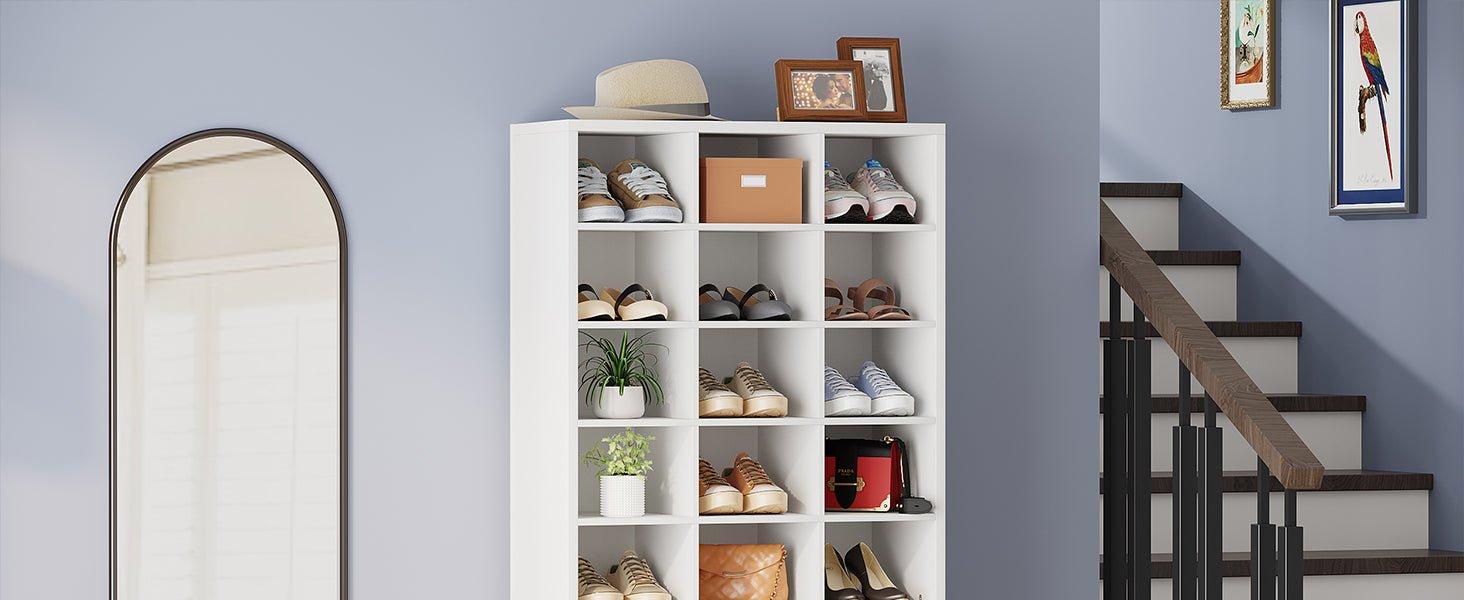 10 Tier Shoe Rack with 30 Cubby Storage Shelves