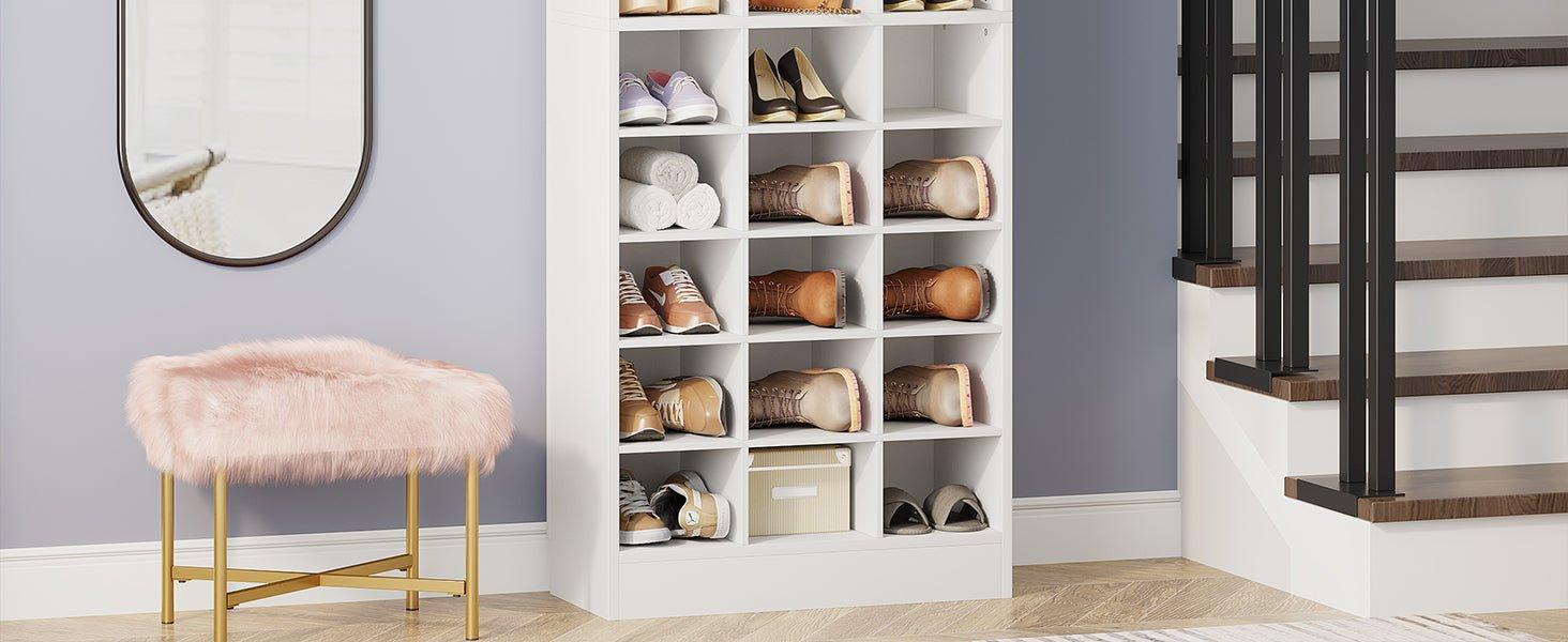 10 Tier Shoe Rack with 30 Cubby Storage Shelves