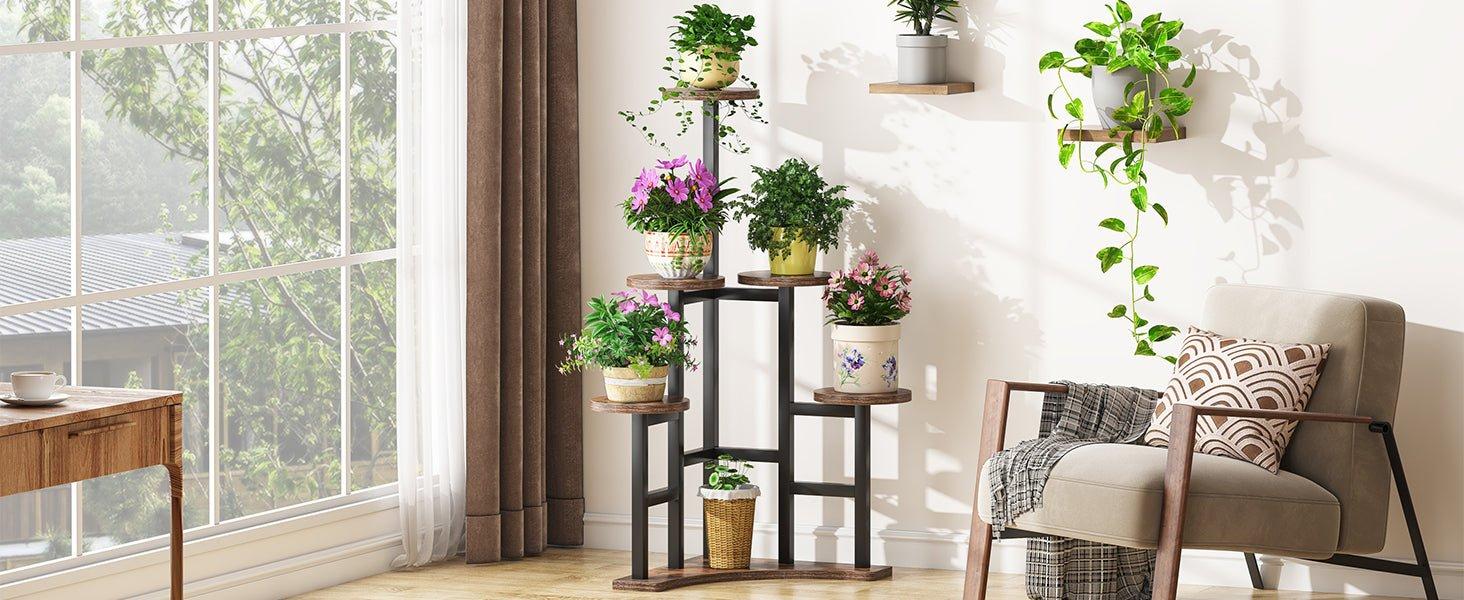 Corner Plant Stand Indoor, 6 Tiered Plant Shelf Flower Stand
