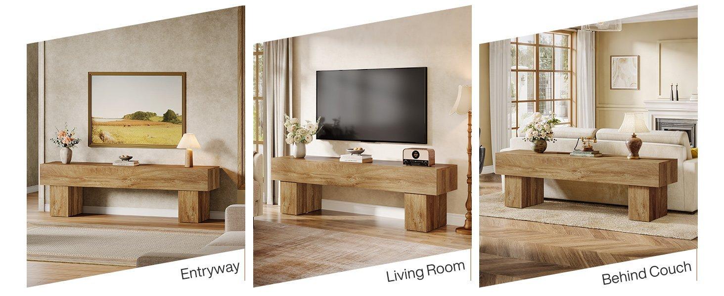 63" Farmhouse TV Stand, Media Console Table Entertainment Center