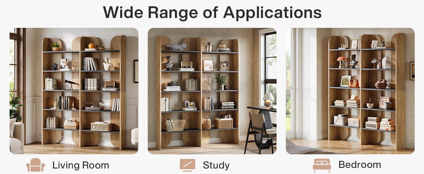 70.8" Bookshelf, 5-Tier Bookcase with Open Display Shelves