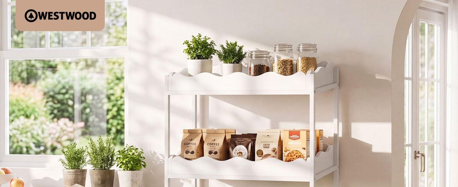 4-Tier Kitchen Cart, 55.12" Fruit and Vegetable Storage Rack with Wheels