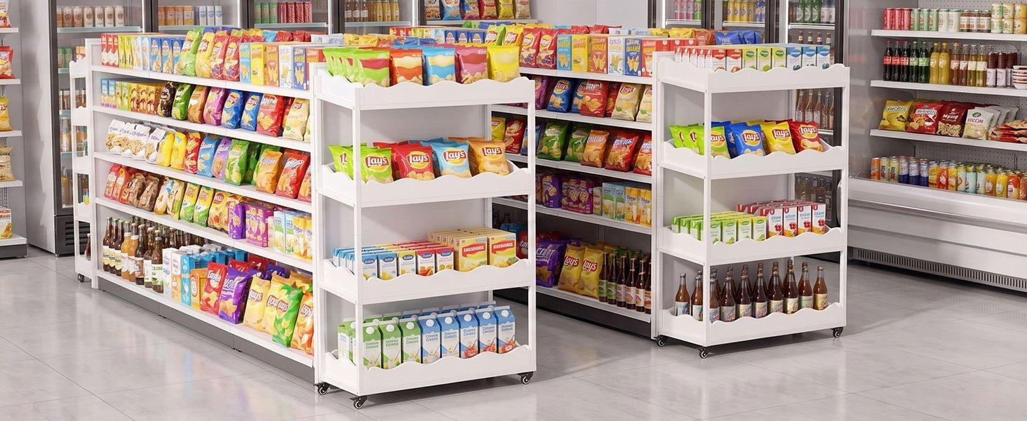 4-Tier Kitchen Cart, 55.12" Fruit and Vegetable Storage Rack with Wheels