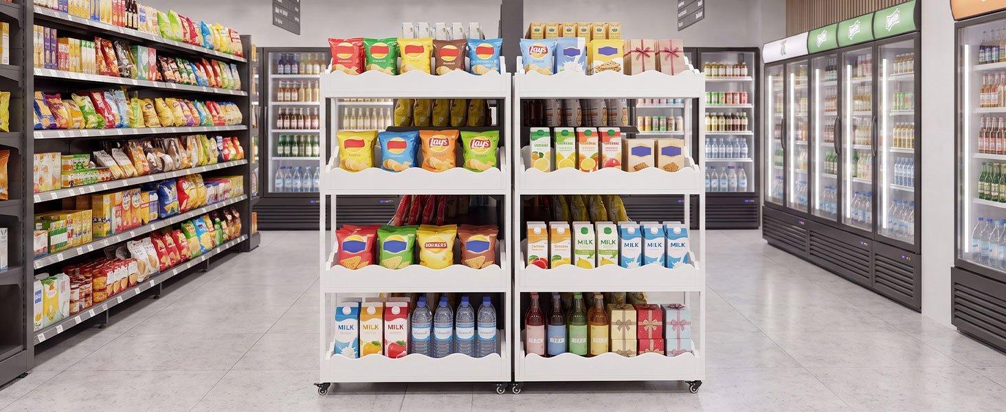 4-Tier Kitchen Cart, 55.12" Fruit and Vegetable Storage Rack with Wheels