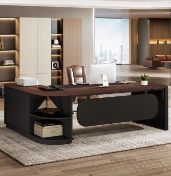 Large 80" L-Shaped Computer Desk with Storage Drawers, Executive Office Workstation