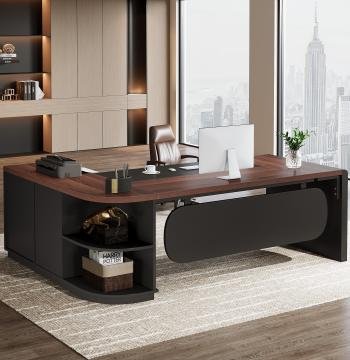 80" Executive Desk, L-Shaped Computer Desk with Storage Drawers
