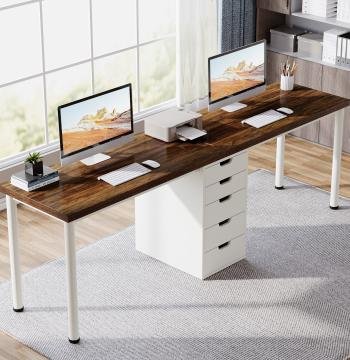 78.7" Two Person Desk, Long Double Computer Desk with 5 Drawers