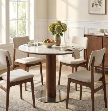 31.5" Small Round Dining Table with Sintered Stone Top