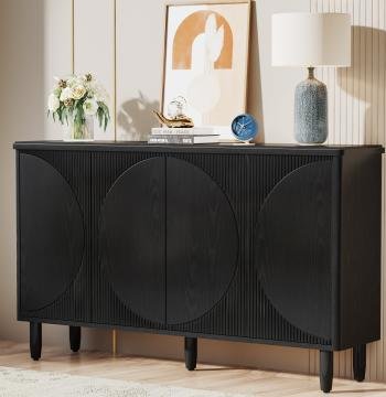 59.4" Sideboard Buffet, Modern Credenza Storage Cabinet with Doors for Kitchen