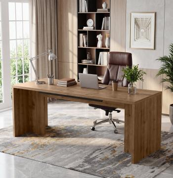 78" Solid Wood Computer Desk for 2 People, Double Desk with Large Tabletop for Home Office