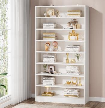 71" Bookcase, Modern 9-Tier Bookshelf Freestanding Display Shelf