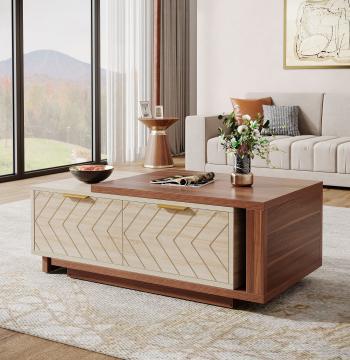 42"-65" Extendable Coffee Table with 2 Storage Drawers