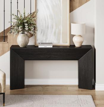63" Extra Long Console Table for Entryway, Modern Wooden Sofa Table for Living Room
