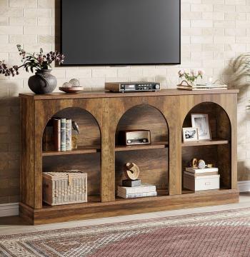 62.99“ Farmhouse TV Stand with Storage Cabinets, Media Console for Up to 65-Inch TV