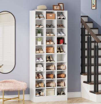 10 Tier Shoe Rack with 30 Cubby Storage Shelves