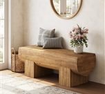 47" Solid Wood Shoe Bench