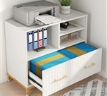 Lateral File Cabinet Printer Stand with Drawer & Open Storage Spaces