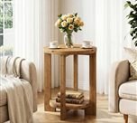 Westwood 2-Tier Round End Table, Wooden Accent Table
