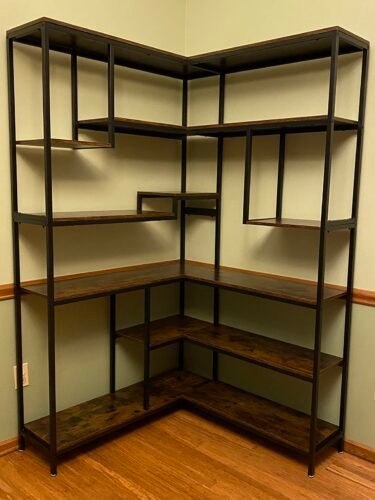 6-Tier Corner Bookshelf Industrial Etagere Corner Bookcase photo review