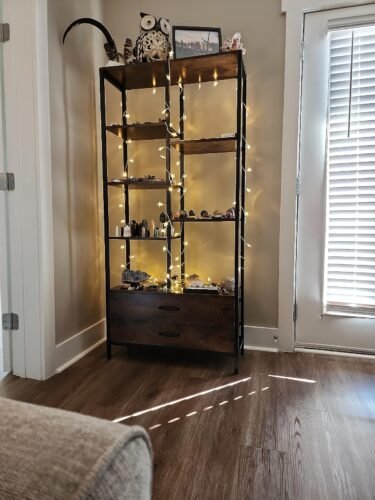 67" Bookshelf, Freestanding Etagere Bookcase with 2 Drawers & Shelves photo review