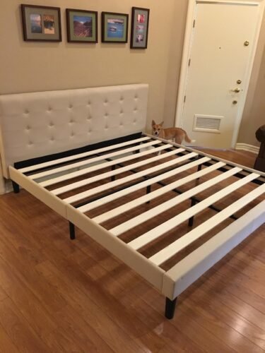 SIngle & Double Size Platform Bed Frame, Mattress Foundation, Wood Slat Support, No Box Spring Needed photo review