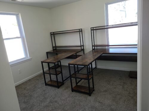 59" L-Shaped Desk, Corner Computer Desk with Hutch and Shelves photo review