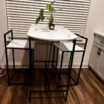 3-Piece Bar Table Set, Kitchen Pub Dining Table photo review