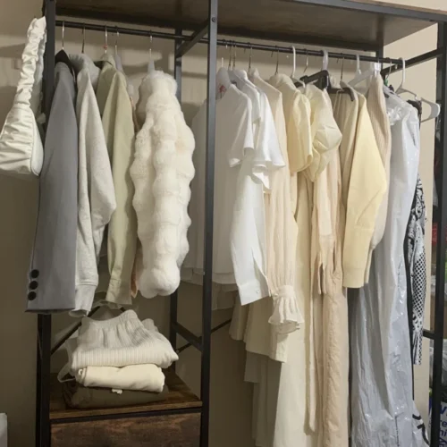 86" Freestanding Closet Organizer, 2 Fabric Drawers Garment Clothes Rack photo review